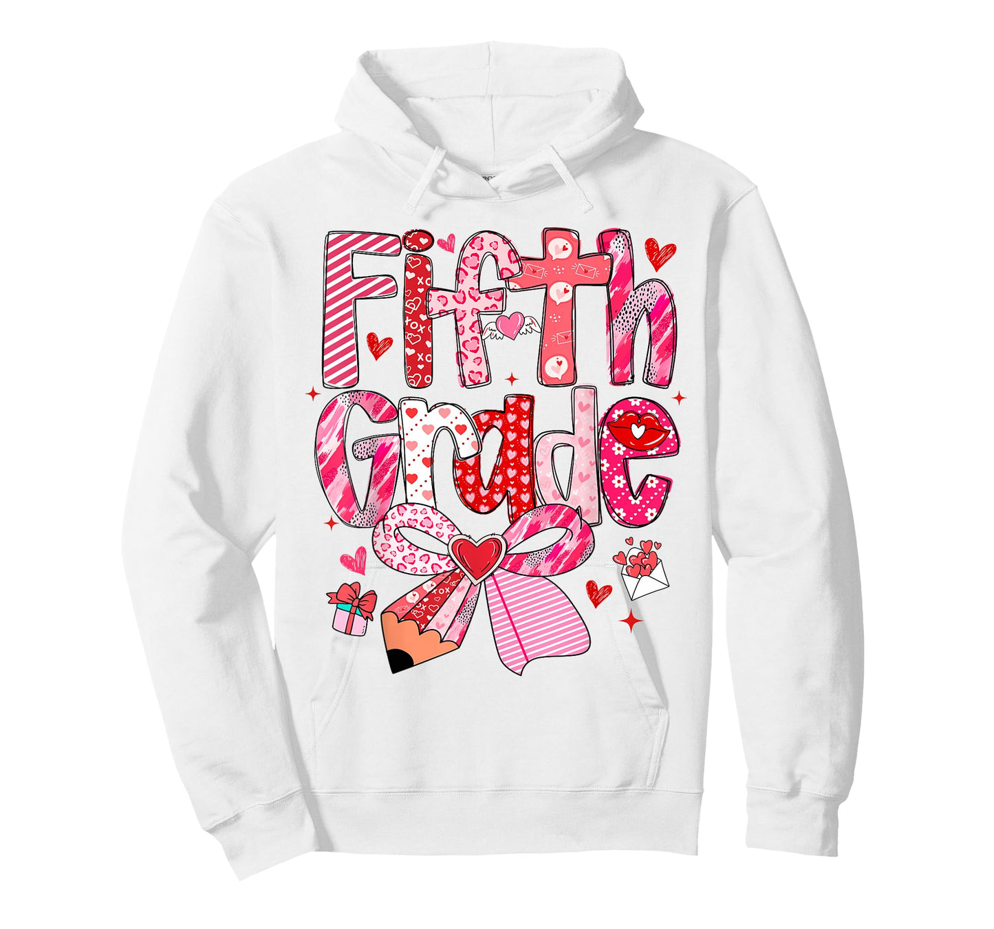 Fifth 5th Grade Valentines Day Coquette Bow Teachers Girls T-Shirt