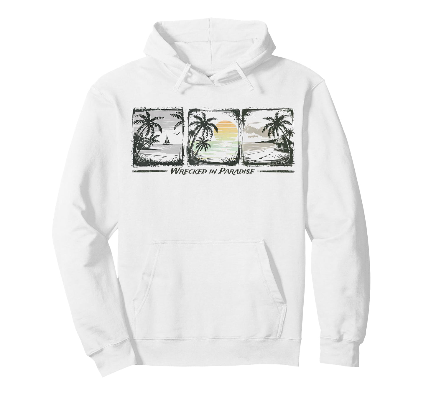 Wrecked in Paradise Islands Sailing Palm Trees T-Shirt