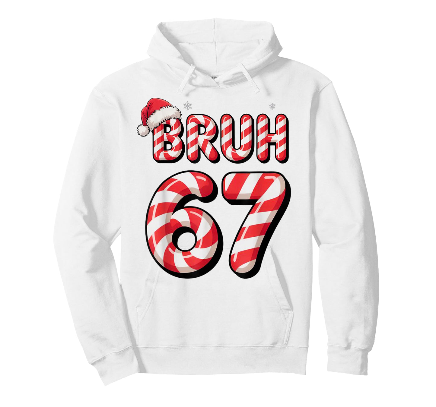 Bruh 67 Christmas Candy Cane for Teen Boys Six Seven Meme T-Shirt
