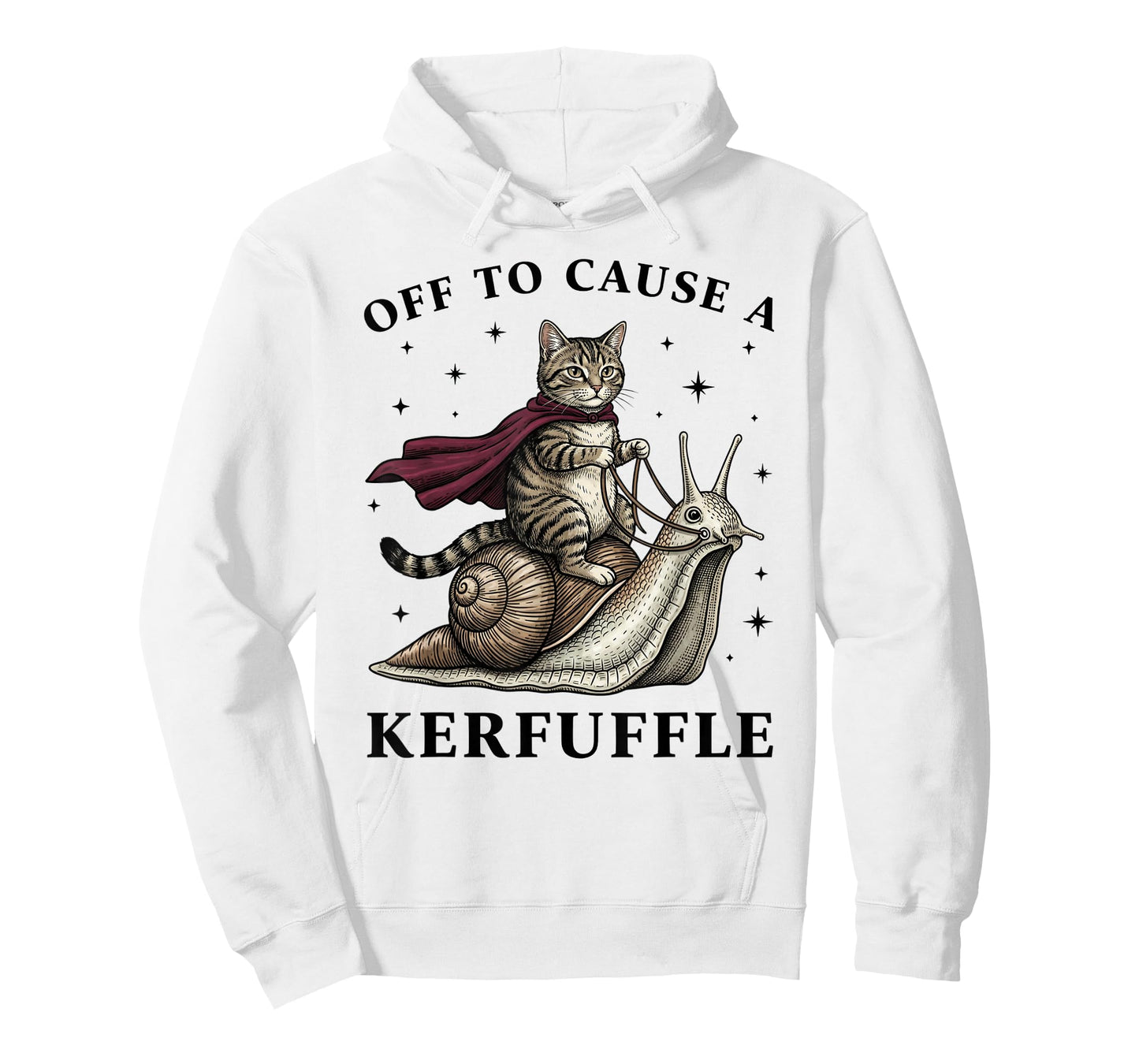 Off to Cause A Kerfuffle Funny Whimsical Cat Meme T-Shirt