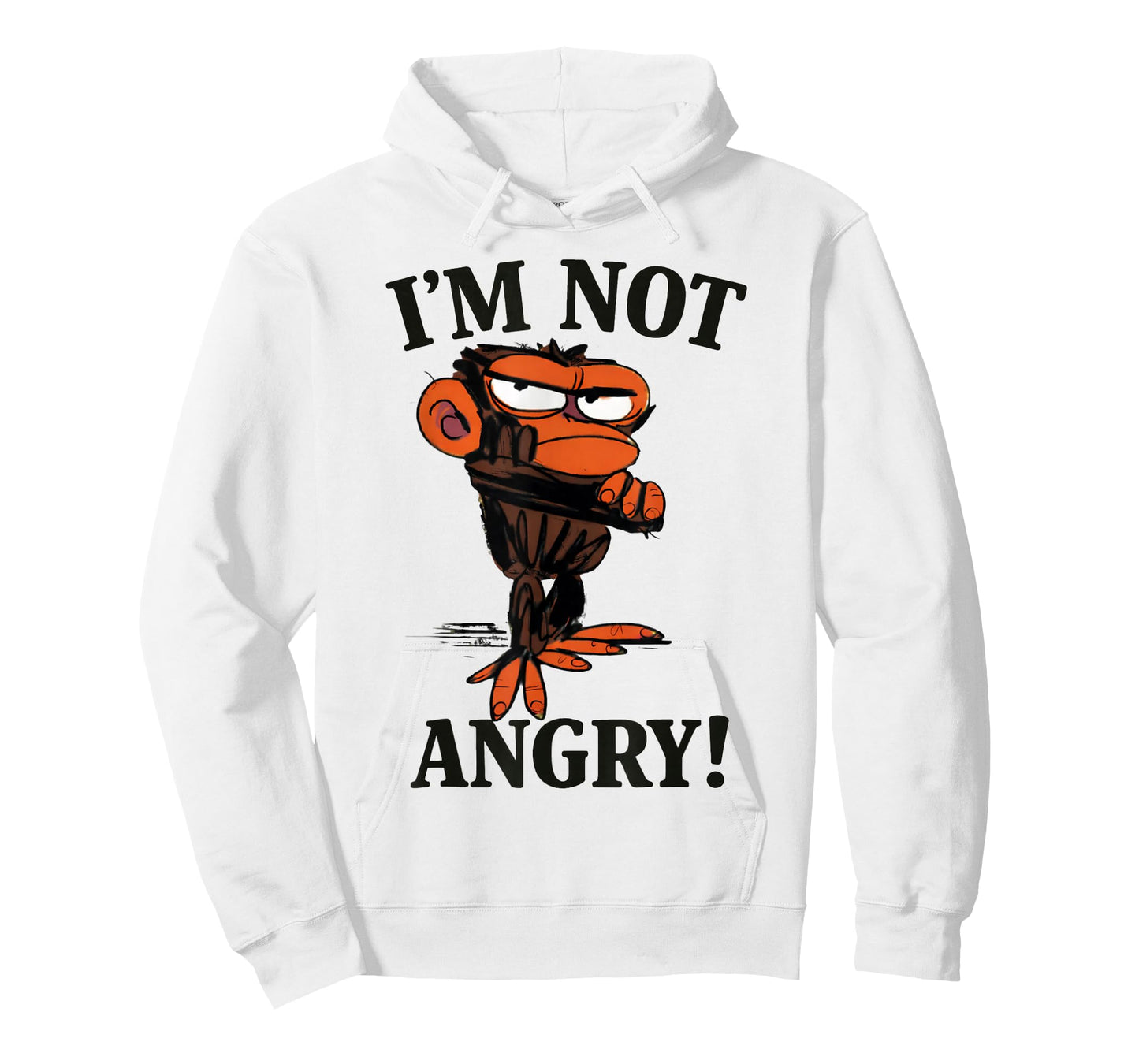 Humor I'm Not Angry Grumpy Funny Monkey Meme T-Shirt