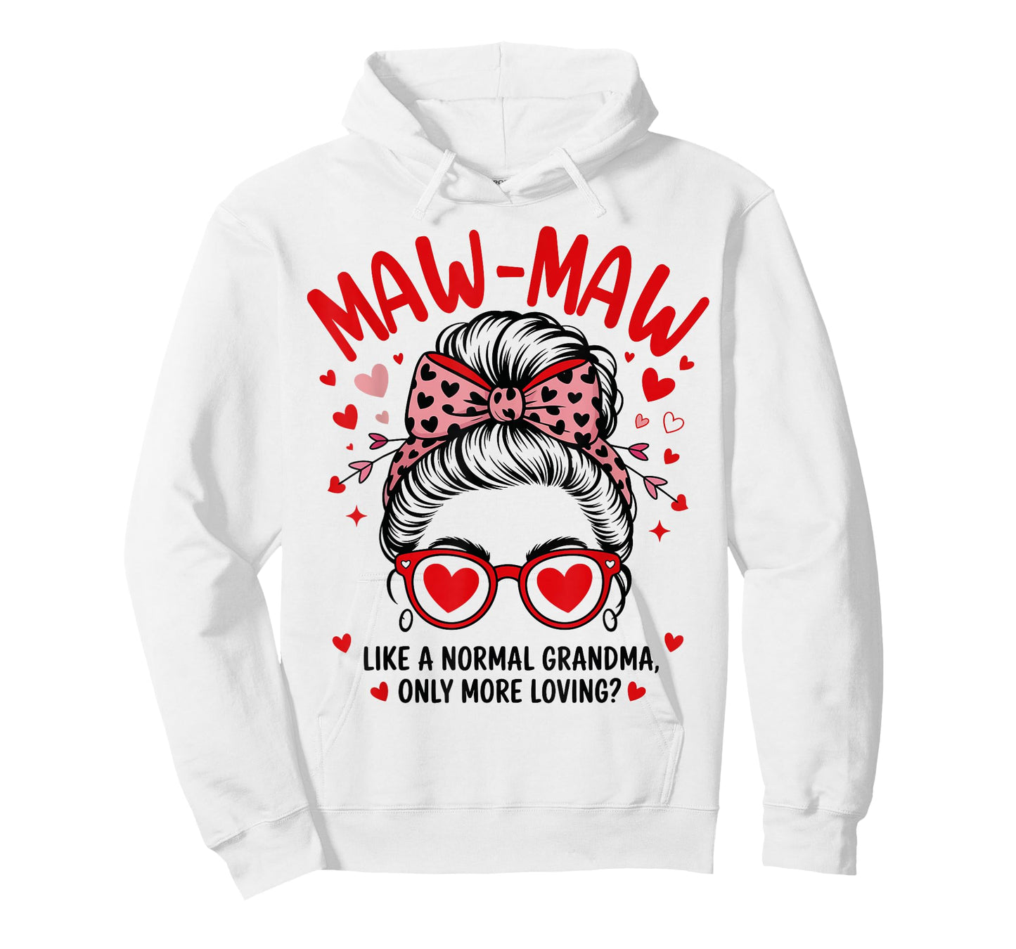 Maw-Maw Valentine Quote for Loving Grandma with Cute Bow T-Shirt