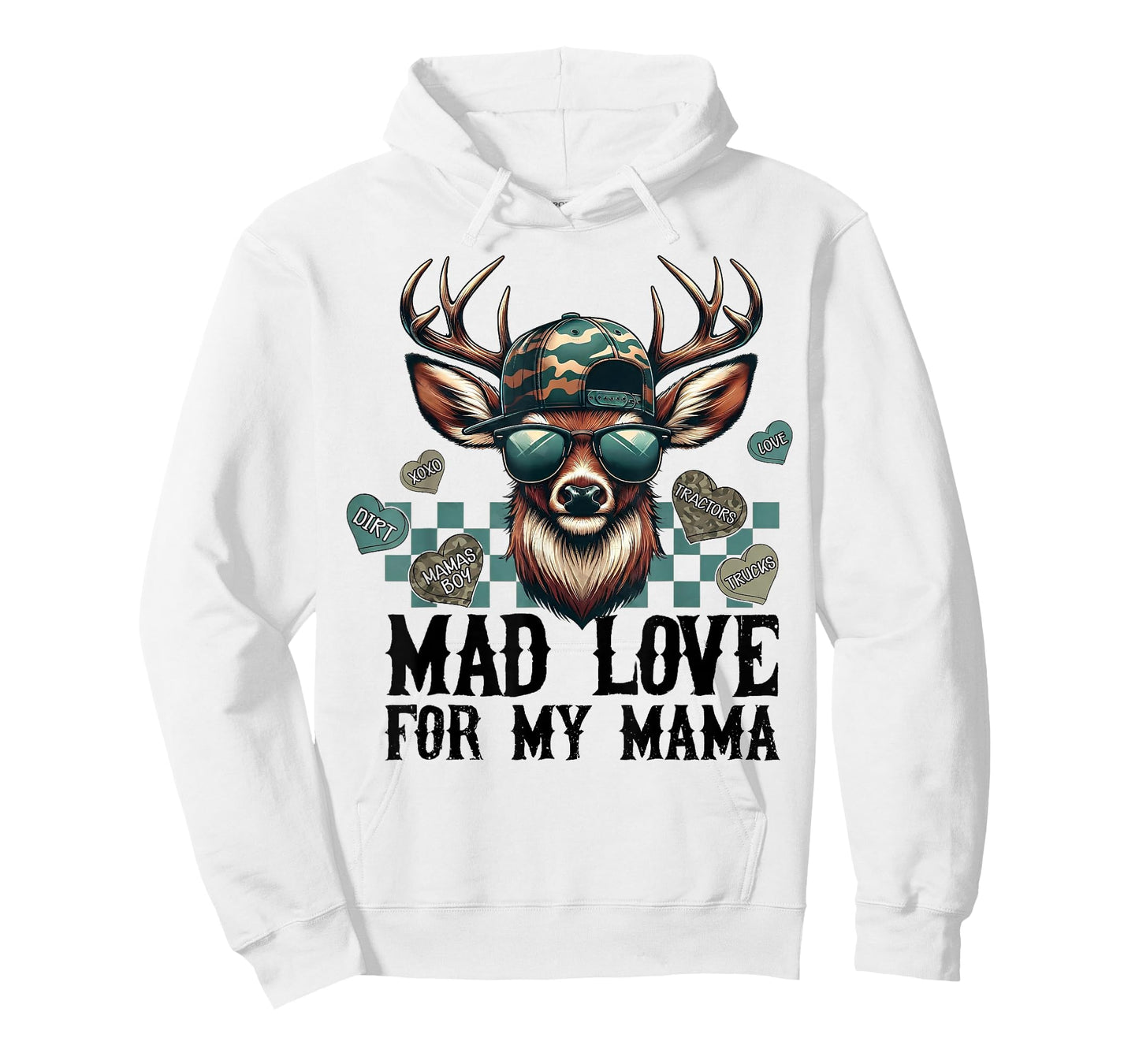 Mad Love for My Mama Deer Head Valentines Day Hunting Season T-Shirt