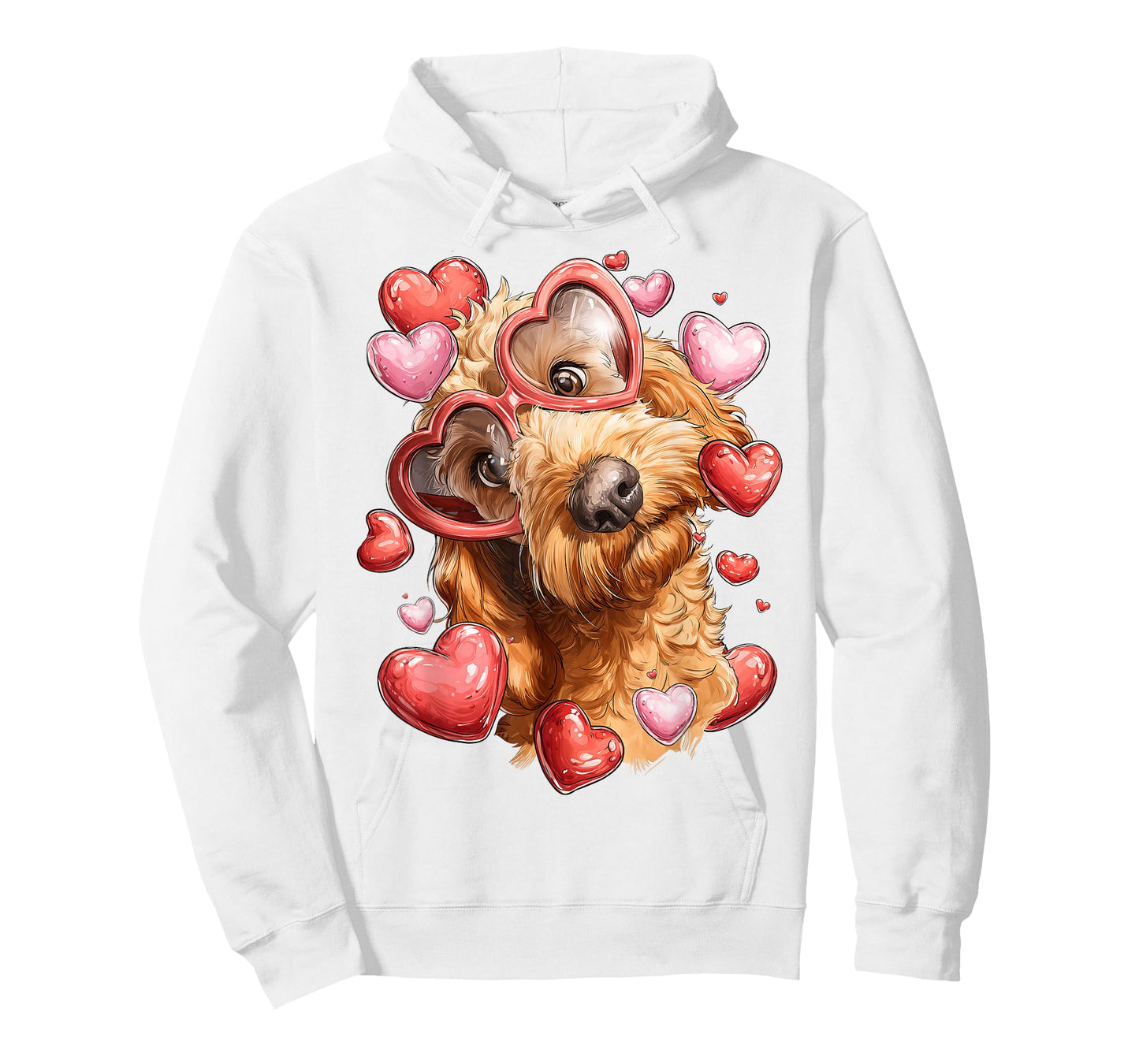 Golden Doodle Dog Goldendoodle Valentine's Day Heart T-Shirt