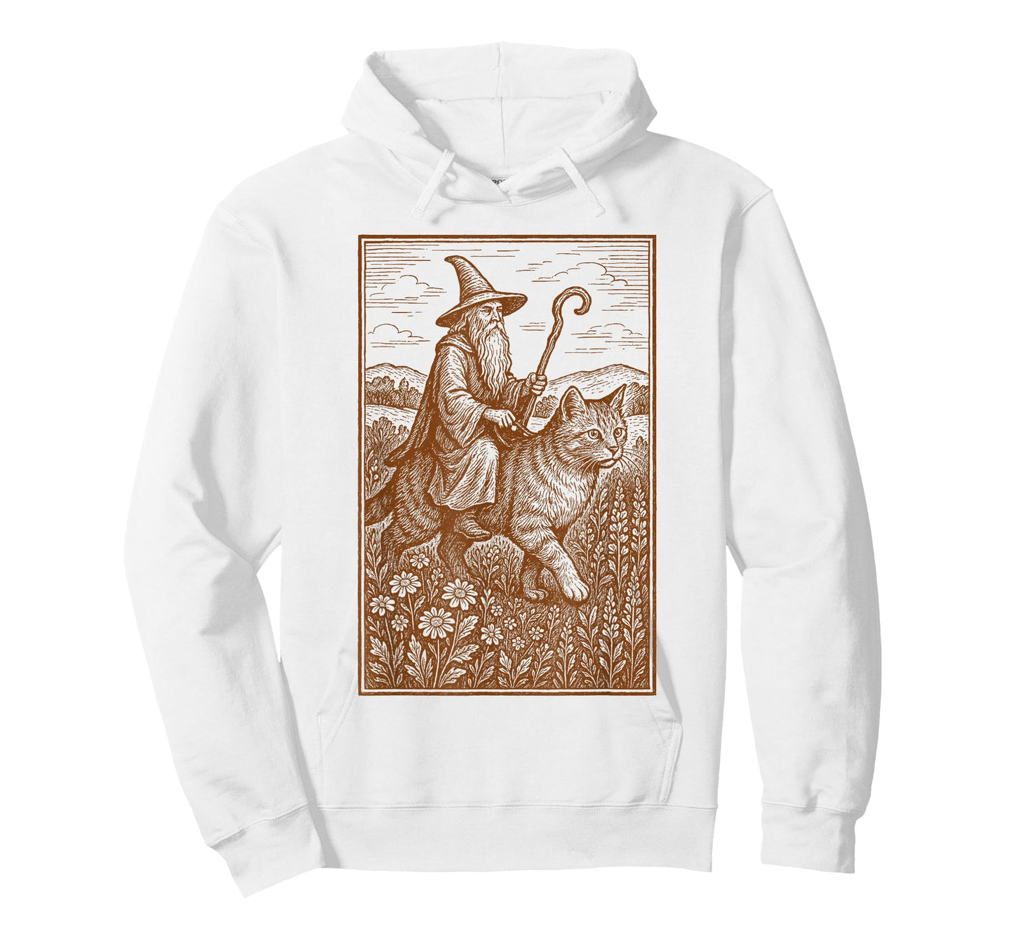 Wizard Riding Cat Castlecore Renaissance Medieval Fair T-Shirt
