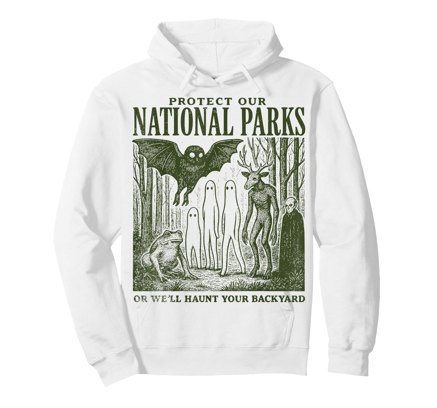 Protect Our National Parks Mothman Cryptid Weirdcore Horror T-Shirt