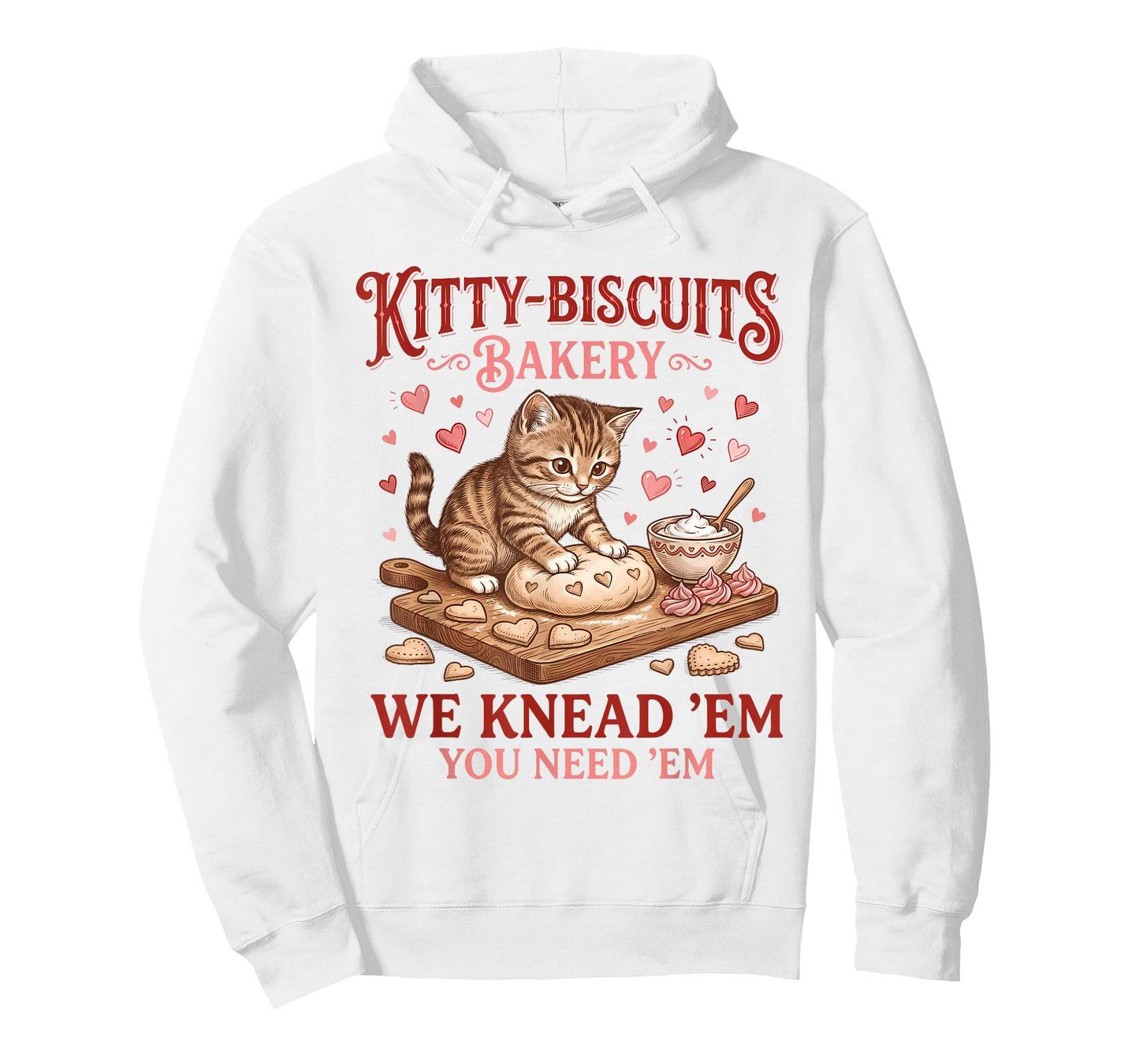 Kitty Biscuits Bakery We Knead Em You Need Em Valentine Cat T-Shirt