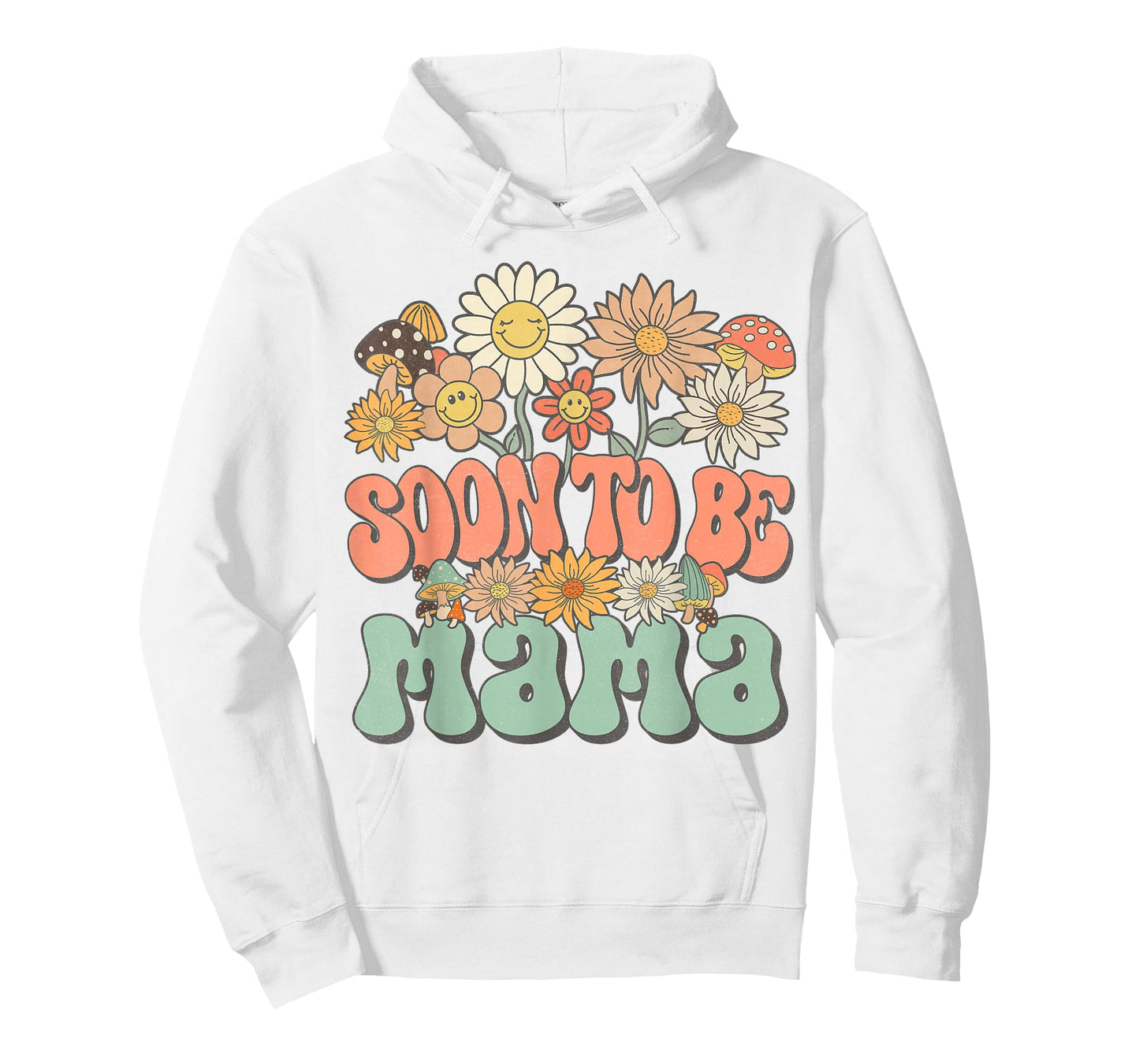 Soon to Be Mama Expecting Baby Pregnancy Groovy Wildflower T-Shirt