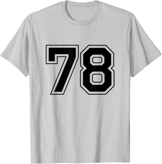Number 78 T-Shirt - T-Shirt | Ash