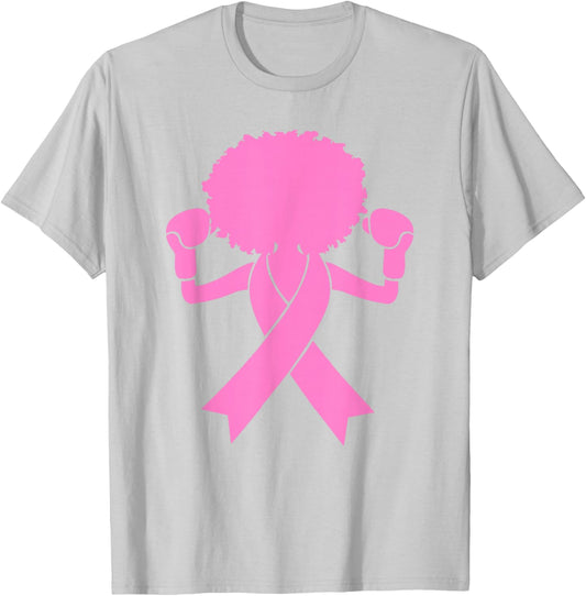 Breast Cancer Awareness Warrior Pink Ribbon Support T-Shirt - T-Shirt | Ash