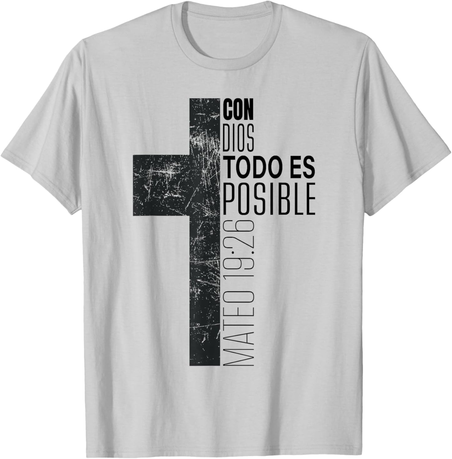Con Dios Todo Es Posible Christian Spanish Bible Verse Gifts T-Shirt - T-Shirt | Ash