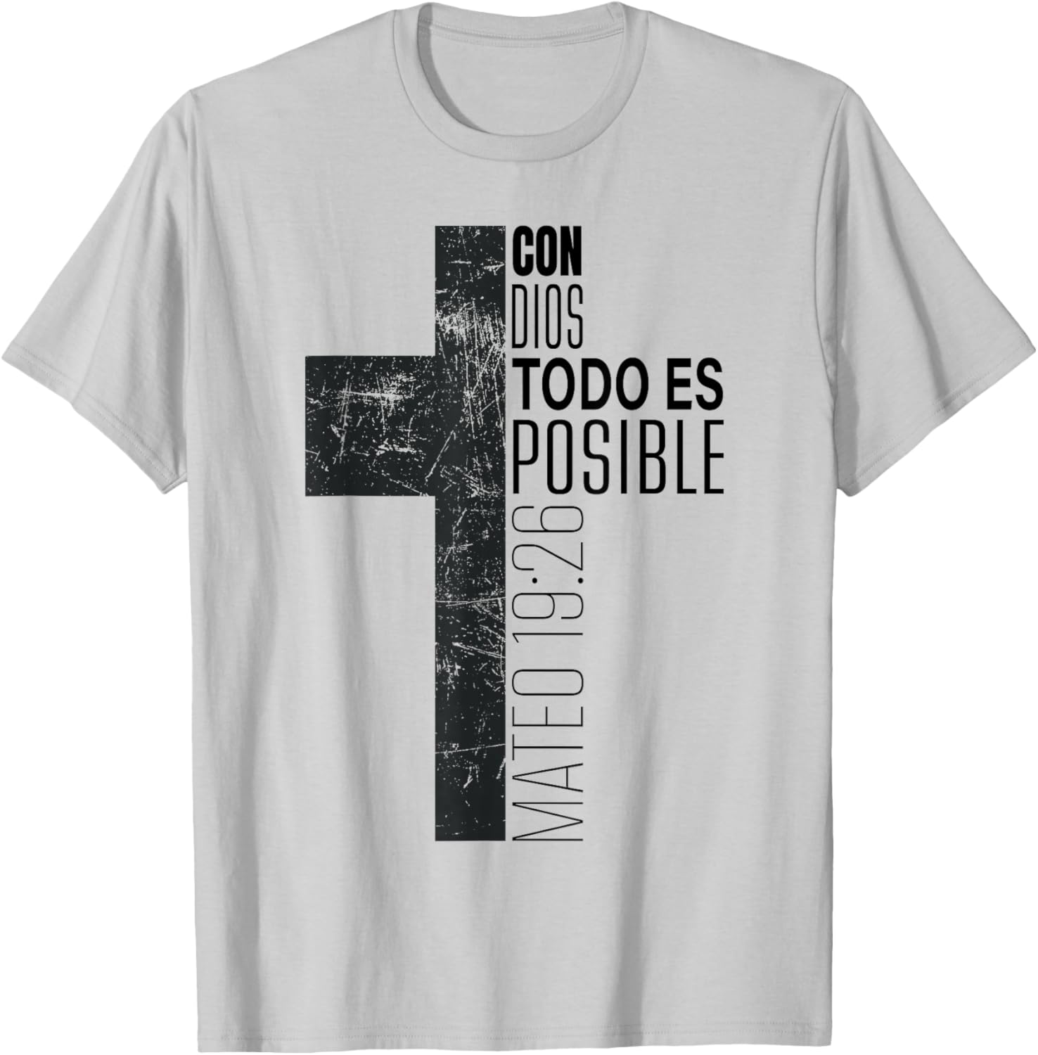 Con Dios Todo Es Posible Christian Spanish Bible Verse Gifts T-Shirt - T-Shirt | Ash