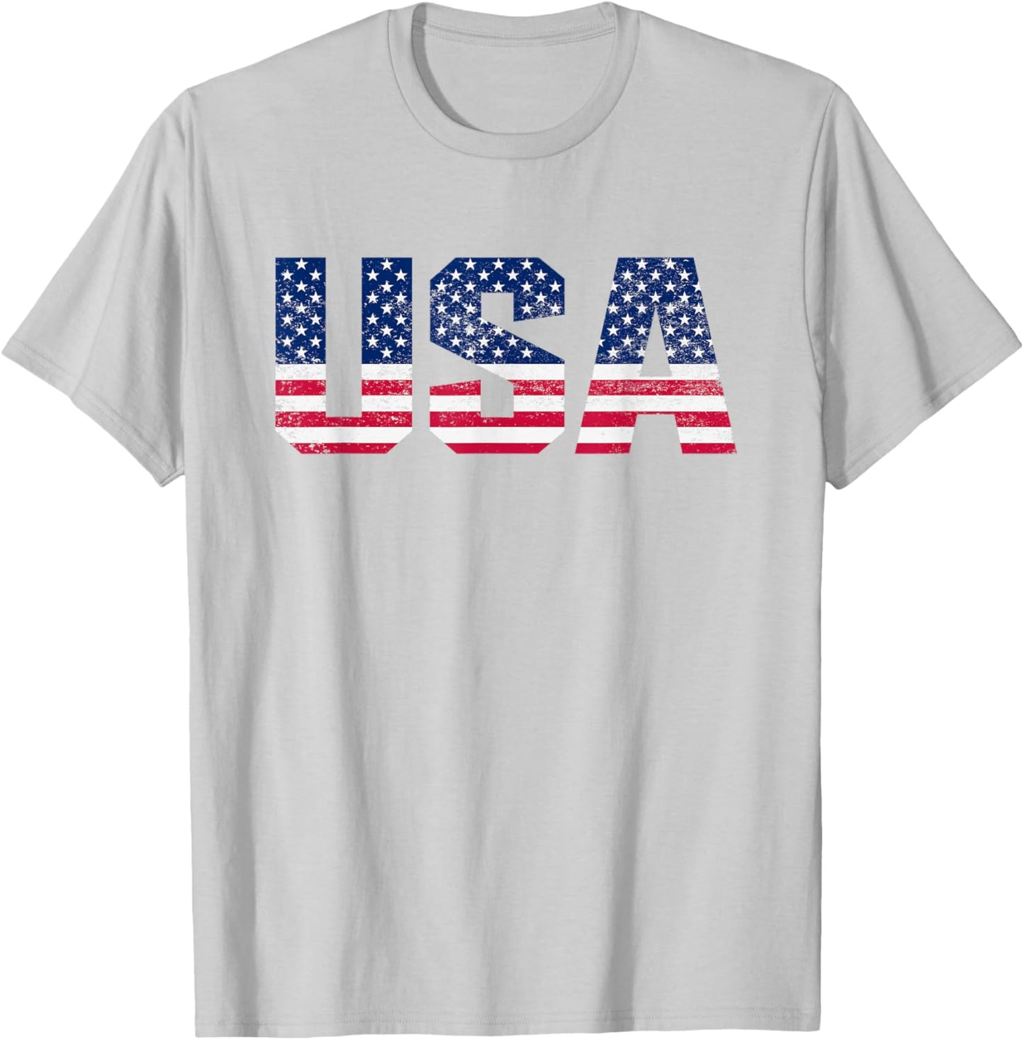 USA Flag Patriotic 4th of July America Women Men T-Shirt - T-Shirt | Ash