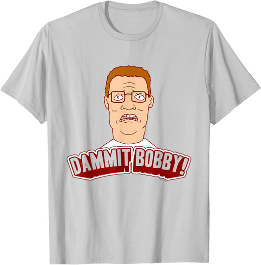 King of The Hill Hank Dammit Bobby Yell Cartoon T-Shirt - T-Shirt | Ash