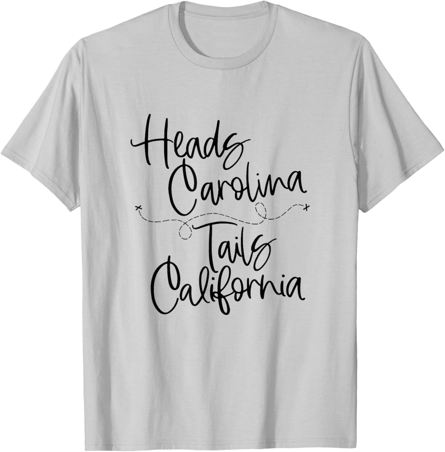 Heads Carolina Tails California 90's Country Design T-Shirt - T-Shirt | Ash