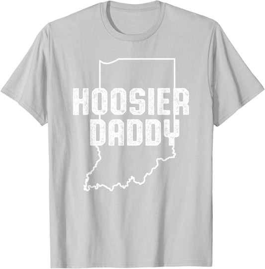 Indiana Hoosier Dad T-Shirt - T-Shirt | Ash