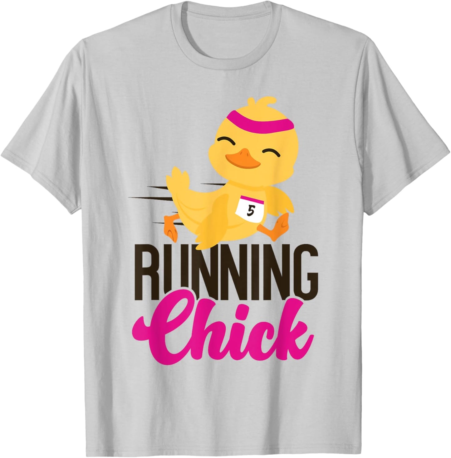 Running Runner Half Marathon Chicken Girl Running Chick T-Shirt - T-Shirt | Ash