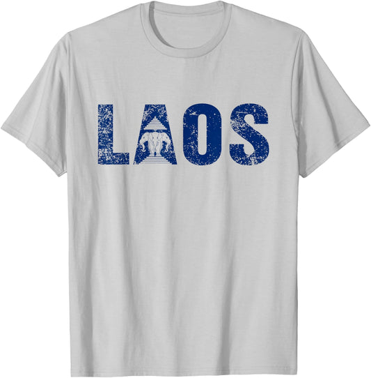 Laos Flag Vientiane Kingdom of Laos Men Women Kids T-Shirt - T-Shirt | Ash
