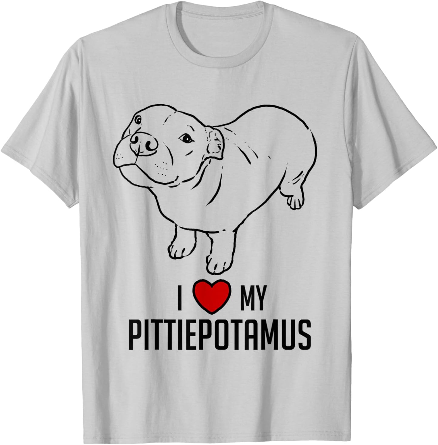 Funny Pitbull, Pitbull Humor, Pittiepotamus, Pitbull Hippo T-Shirt - T-Shirt | Ash