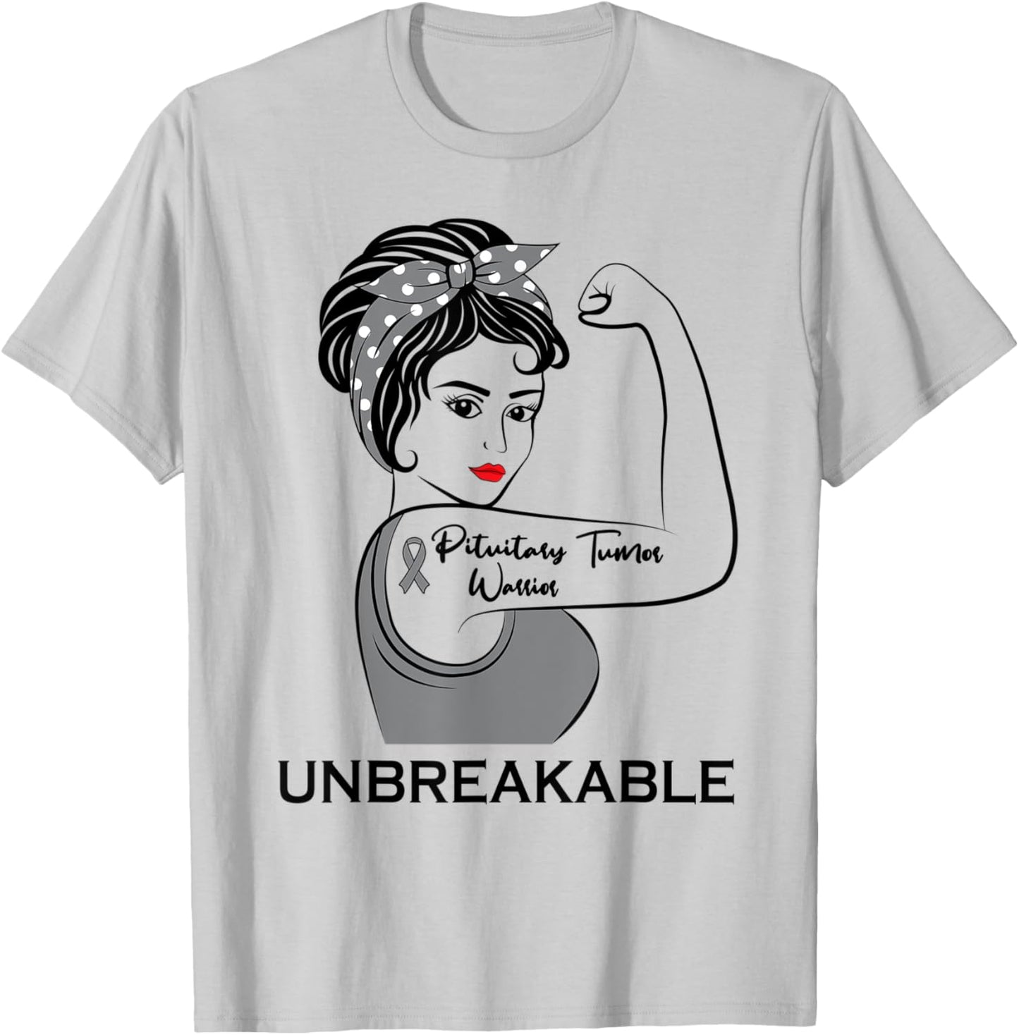 Pituitary Tumor Warrior Unbreakable Awareness Survivor T-Shirt - T-Shirt | Ash