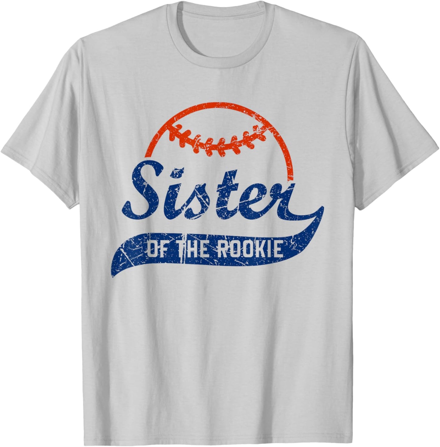 Funny Vintage Baseball Sister of the Rookie T-Shirt - T-Shirt | Ash
