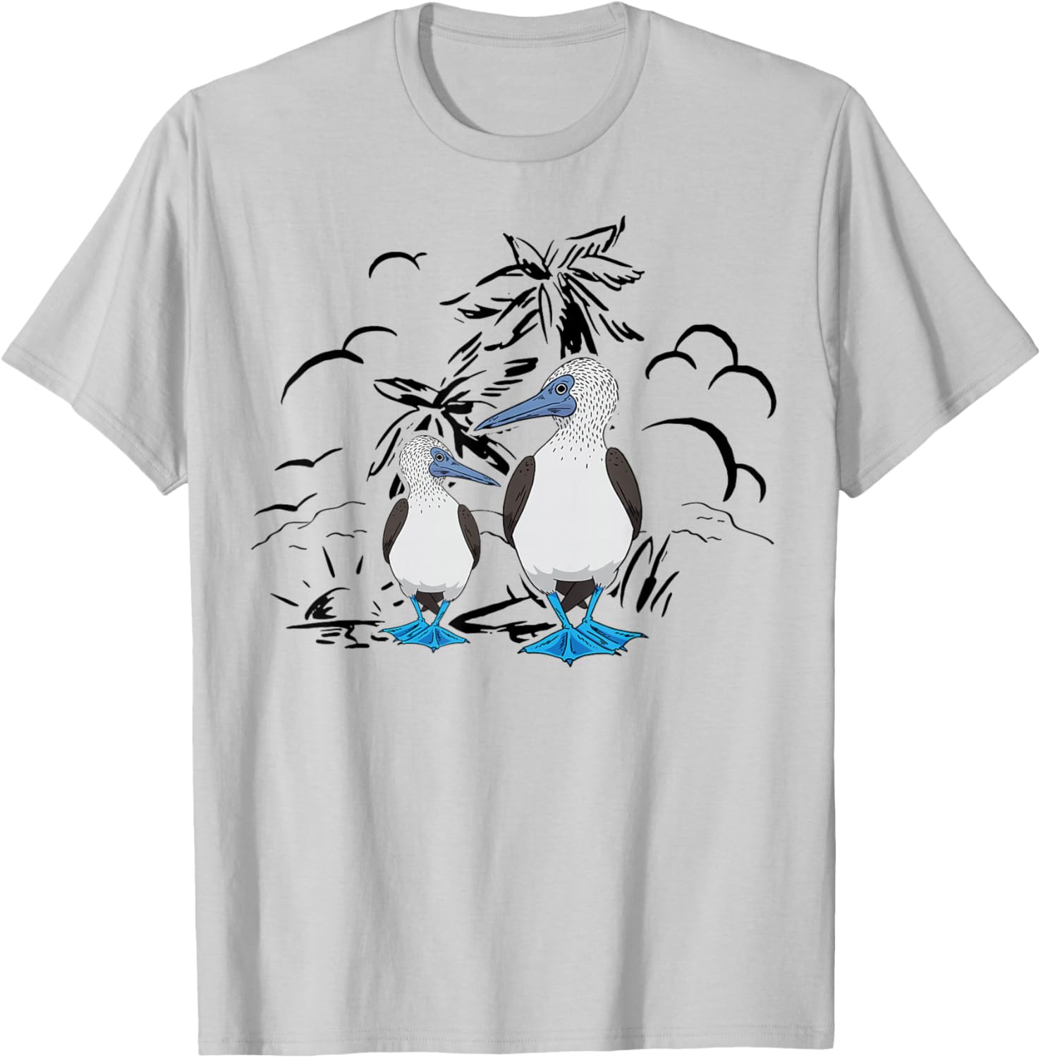 Seabirds Blue-footed Booby Bird Galapagos Islands T-Shirt - T-Shirt | Ash
