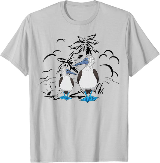 Seabirds Blue-footed Booby Bird Galapagos Islands T-Shirt - T-Shirt | Ash