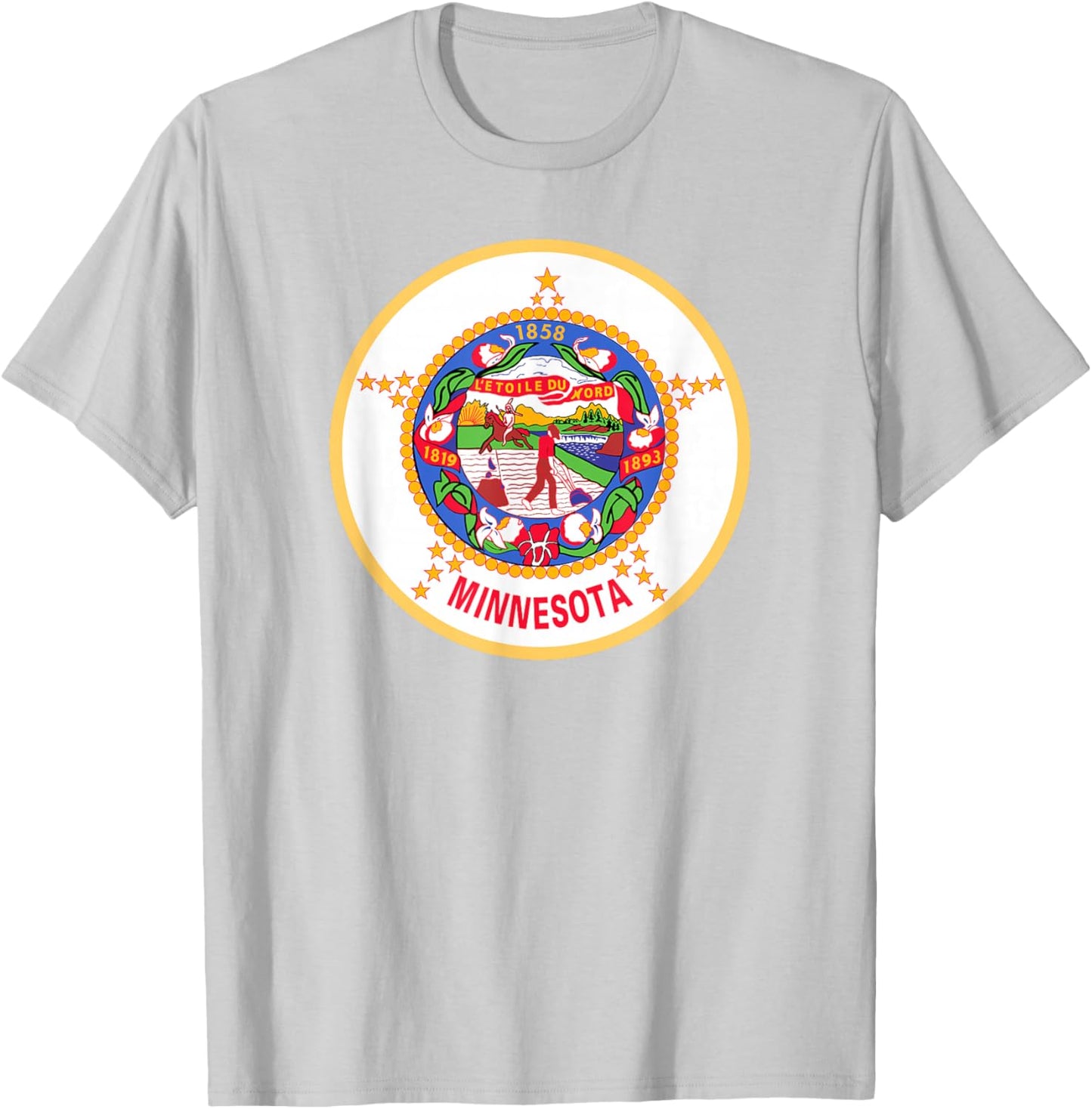 Minnesota State Flag T-Shirt - T-Shirt | Ash