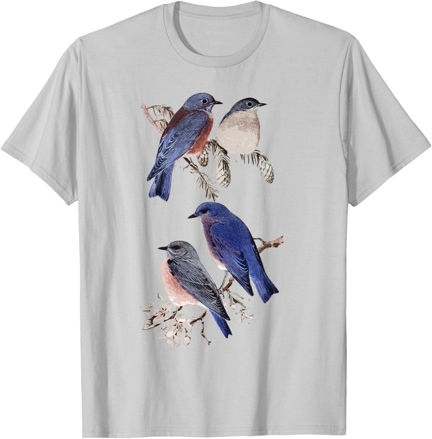Patience Bluebird of Happiness Blue Bird Eastern Bluebird T-Shirt - T-Shirt | Ash