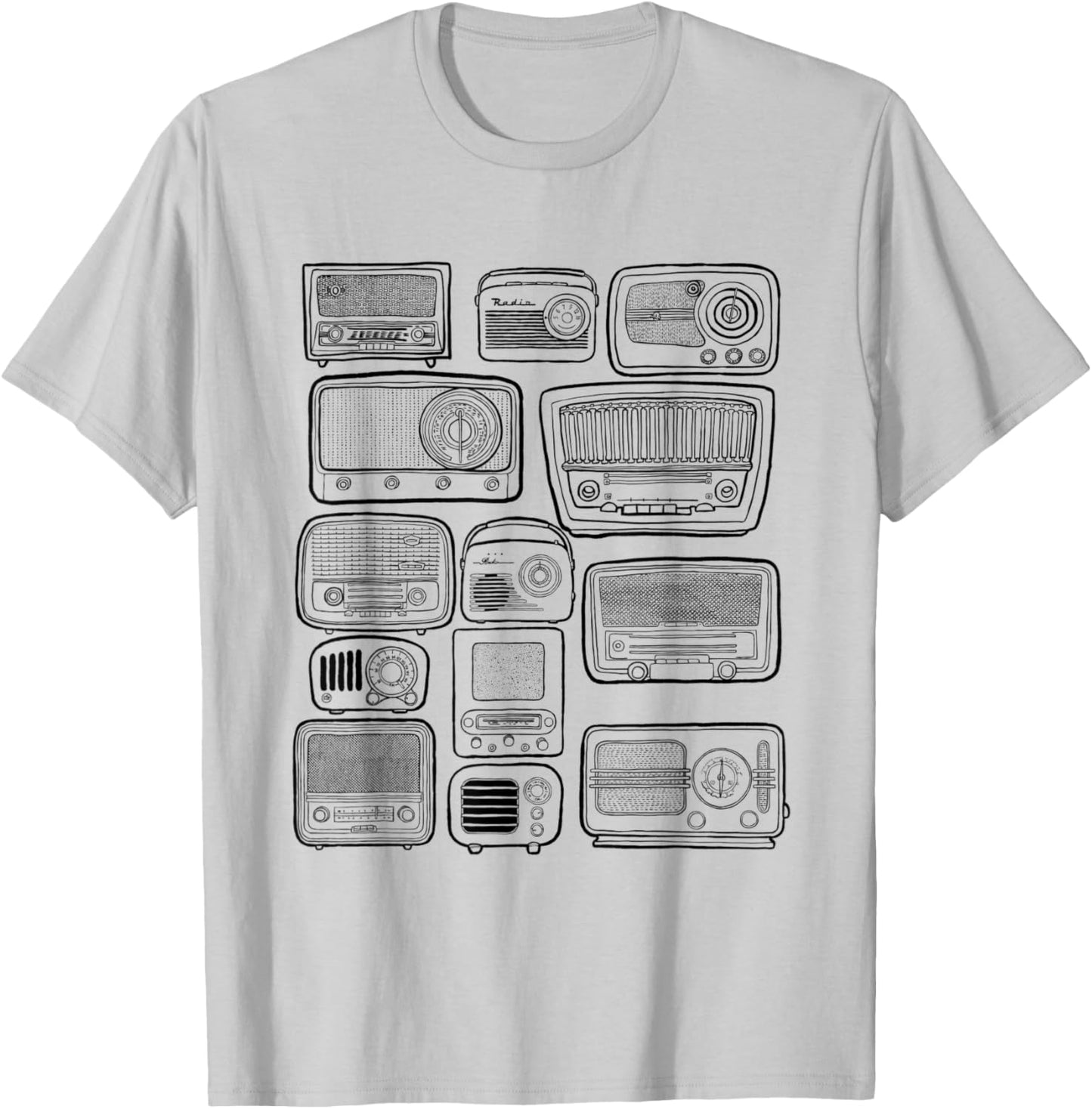 Retro Radios T-Shirt - T-Shirt | Ash