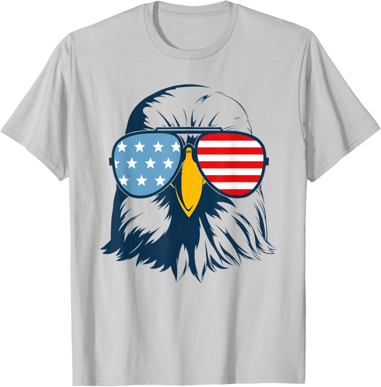 Patriotic Eagle with Sunglasses Shirt USA Patriotic Family Women Kids Men T-Shirt - T-Shirt | Ash