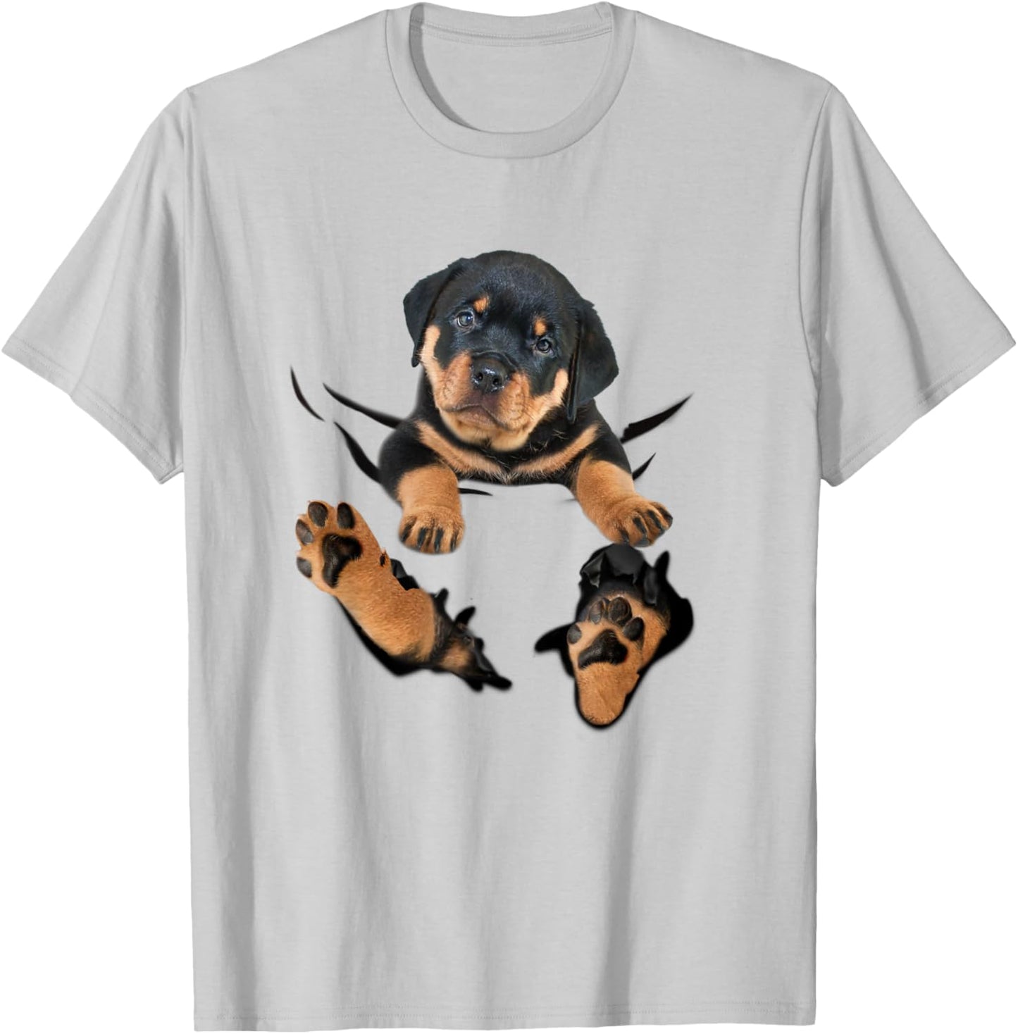 Rottweiler Puppy Breakthrough T-Shirt - T-Shirt | Ash