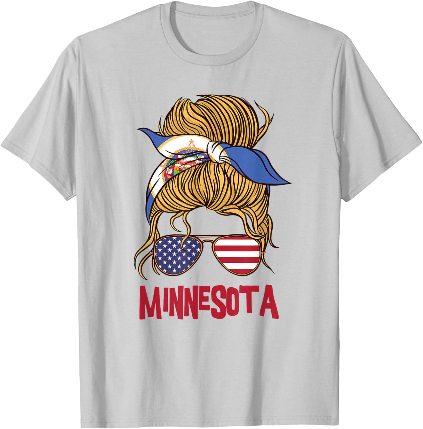 Minnesota for Girls Minnesota proud State Flag T-Shirt - T-Shirt | Ash