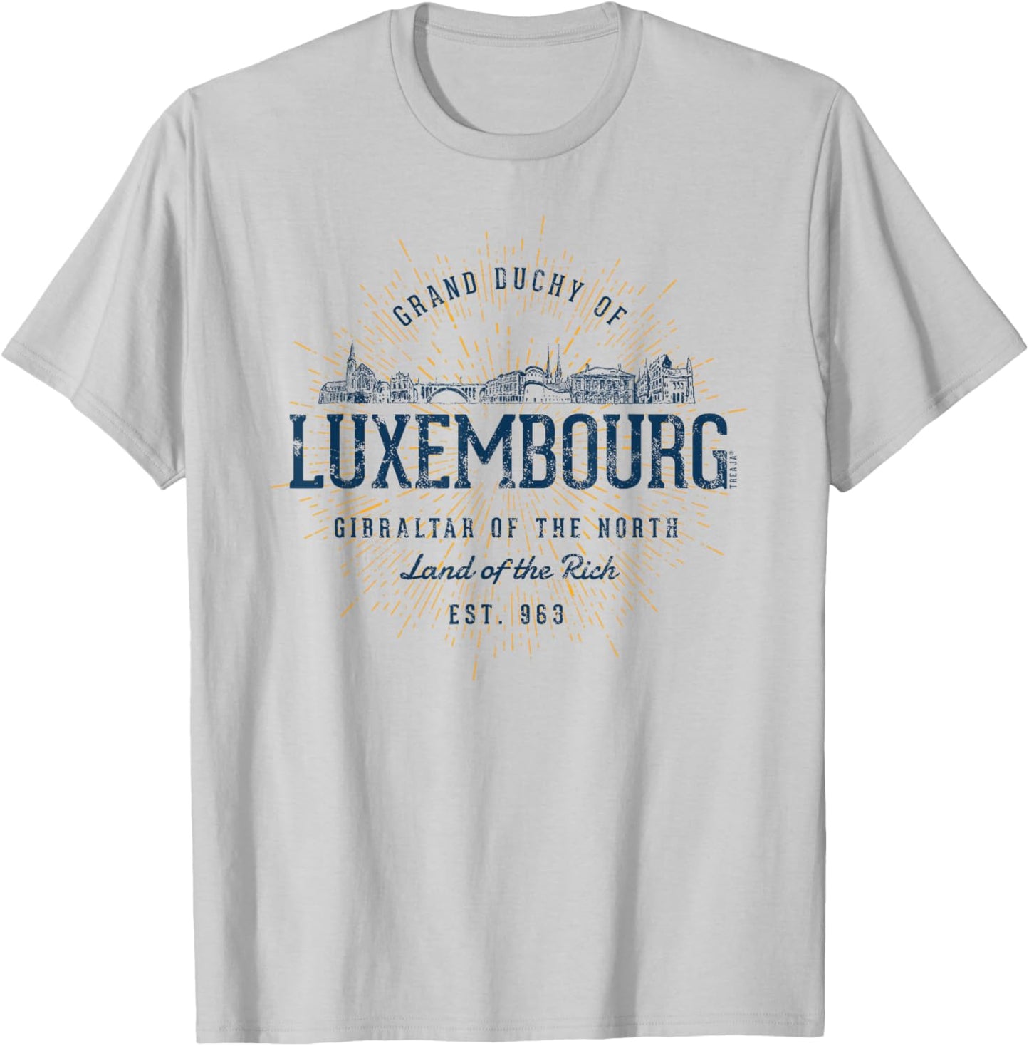 Vintage Luxembourg Retro T-Shirt - T-Shirt | Ash