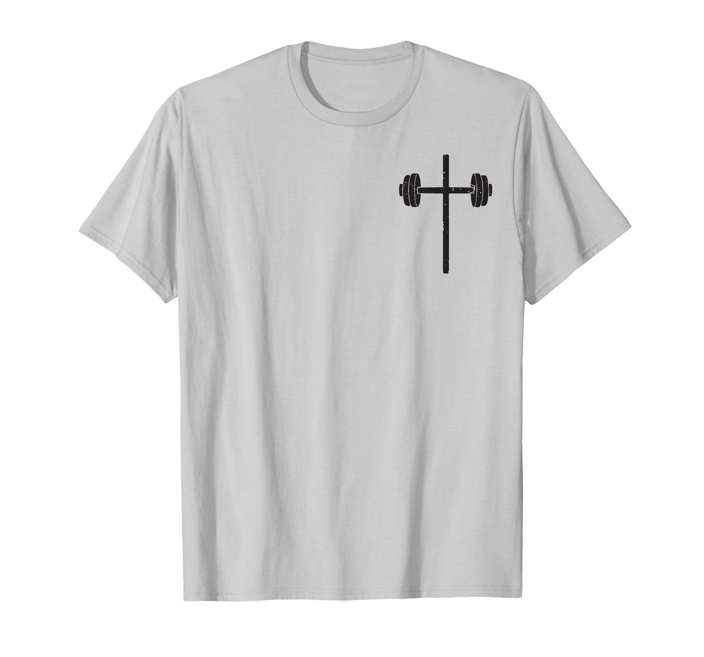 Dumbbell Cross Barbell Workout Christian Gym Faith-Fitness T-Shirt