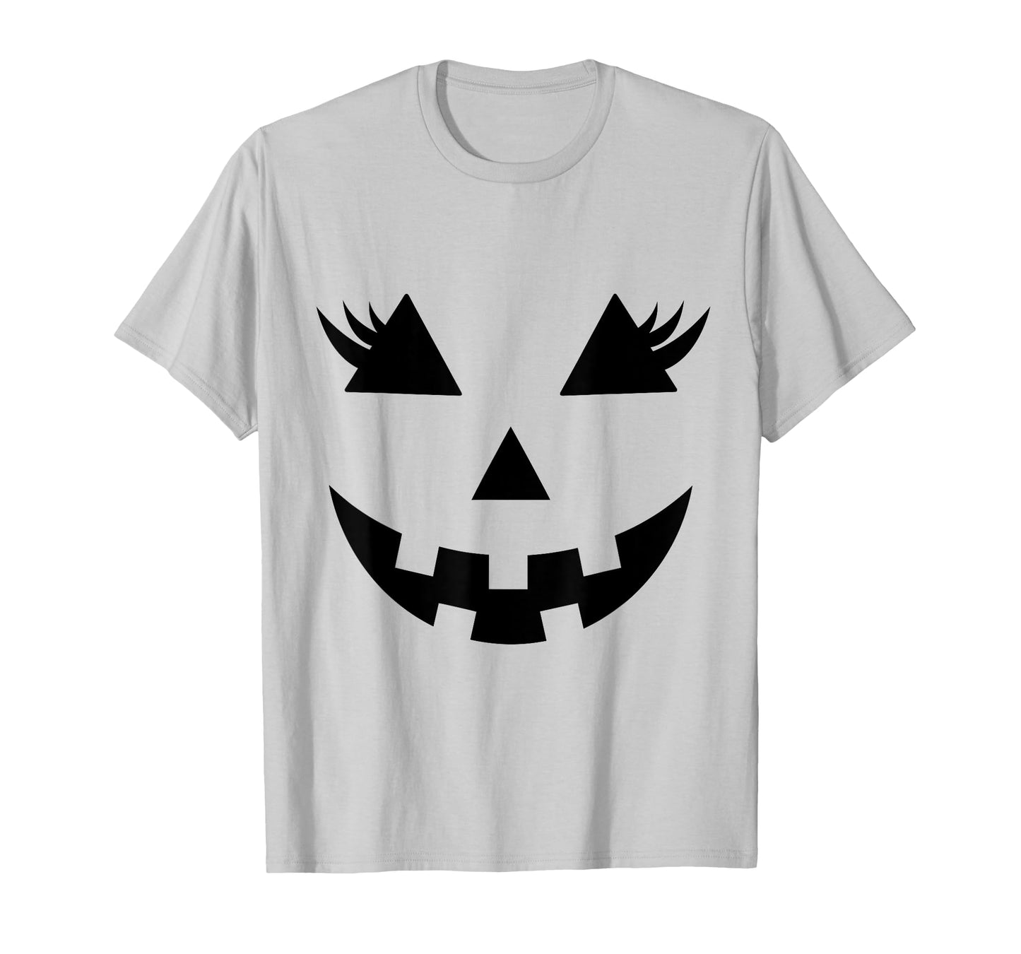Jack O Lantern Face Pumpkin Eyelashes Hallowen Funny Costume T-Shirt