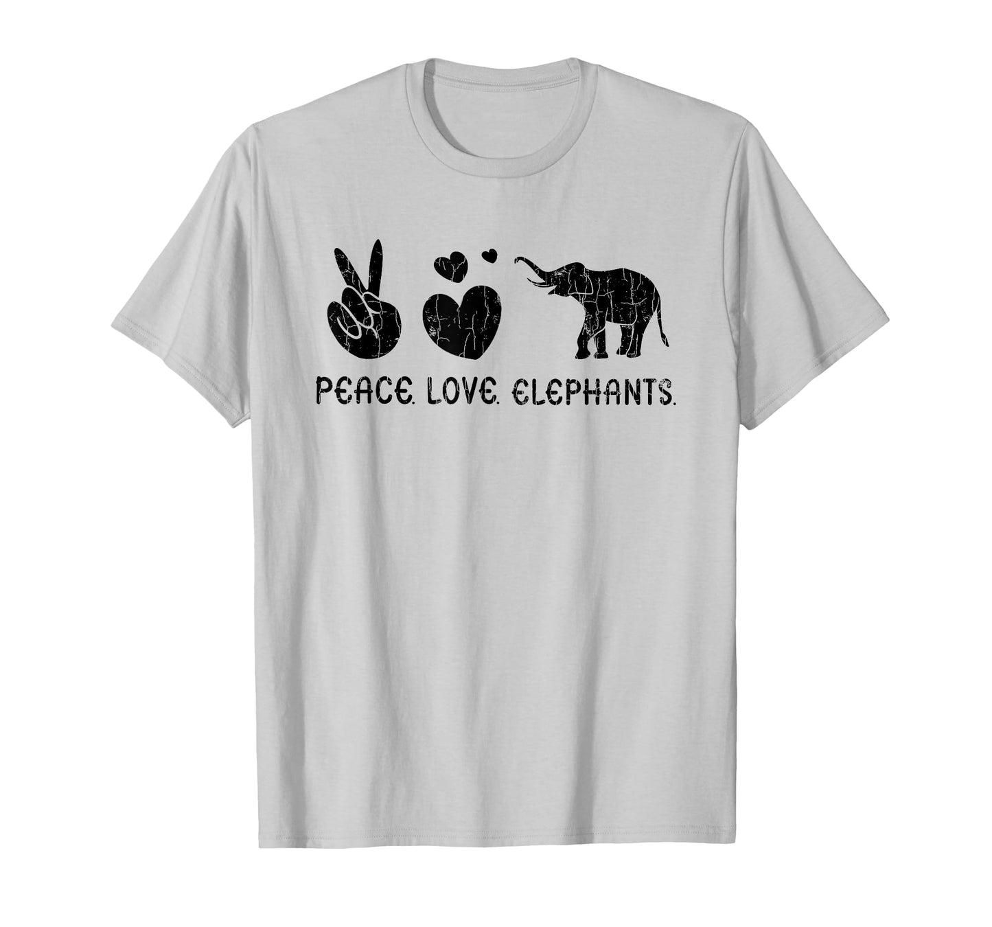 Peace Love Elephants Funny Elephant Lover Boys Girls Graphic T-Shirt