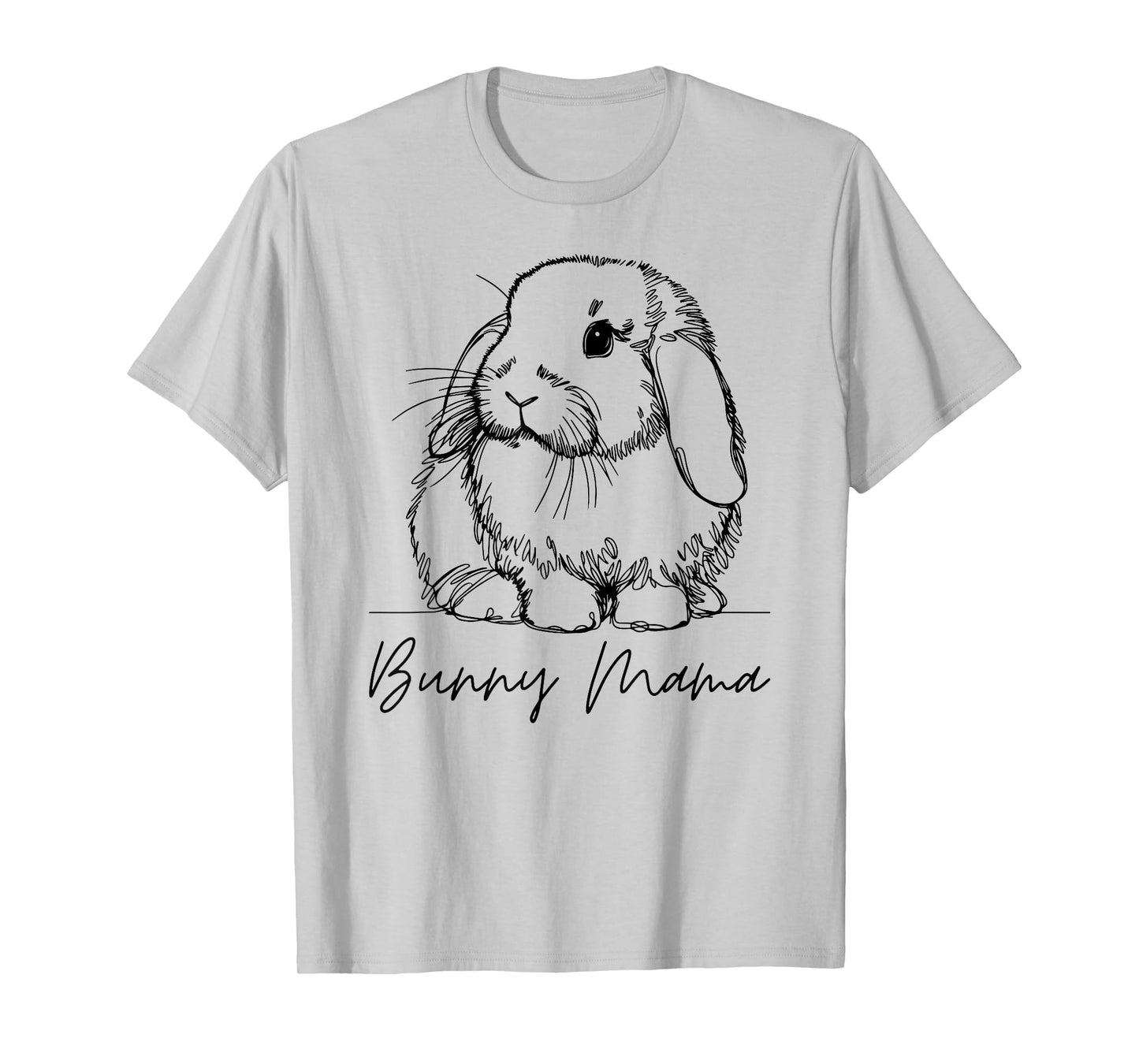 Bunny Mama Holland Lop Mom Cute Lop Rabbit Line Art T-Shirt