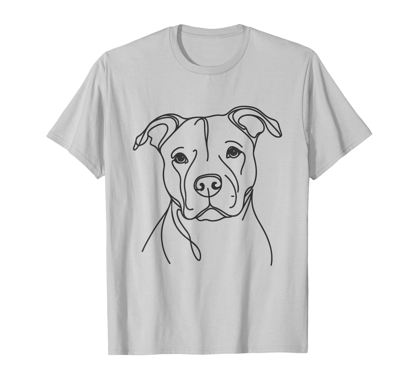 Line Art Dad Mom Dog - Pitbull Men Women T-Shirt