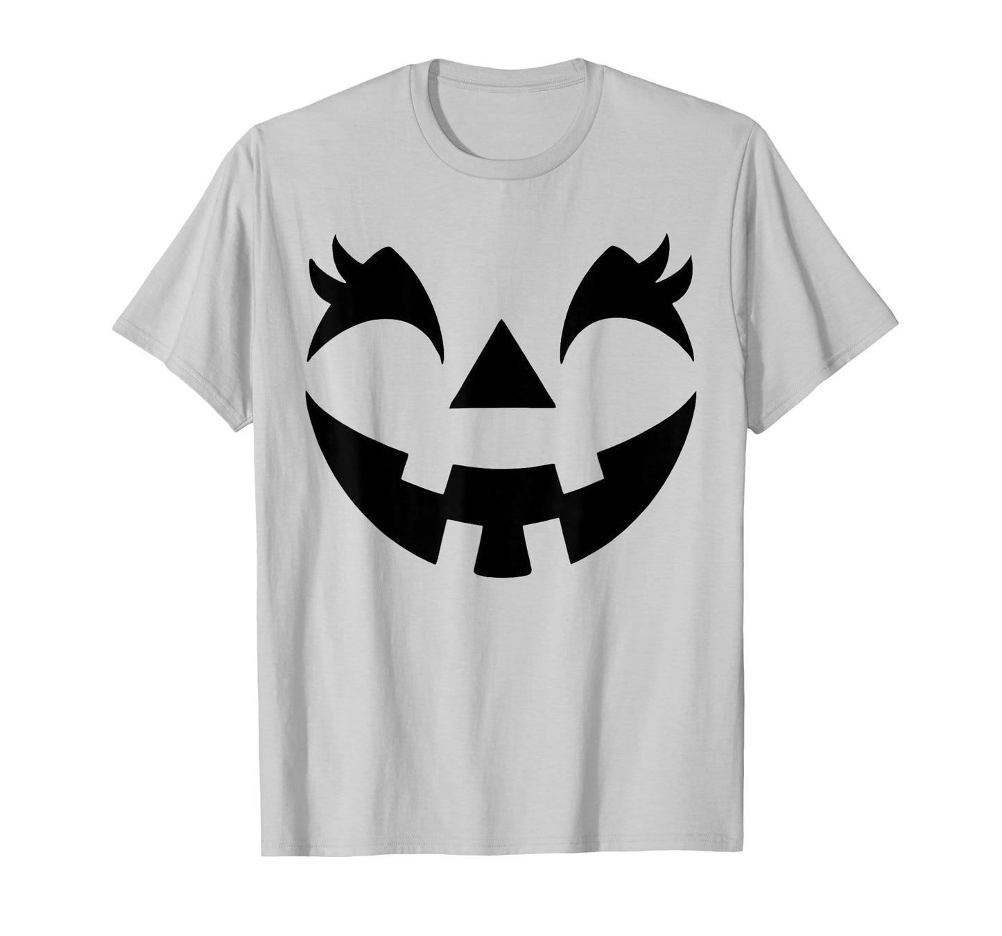 Jack O Lantern Face Pumpkin Eyelashes Hallowen Costume Funny T-Shirt