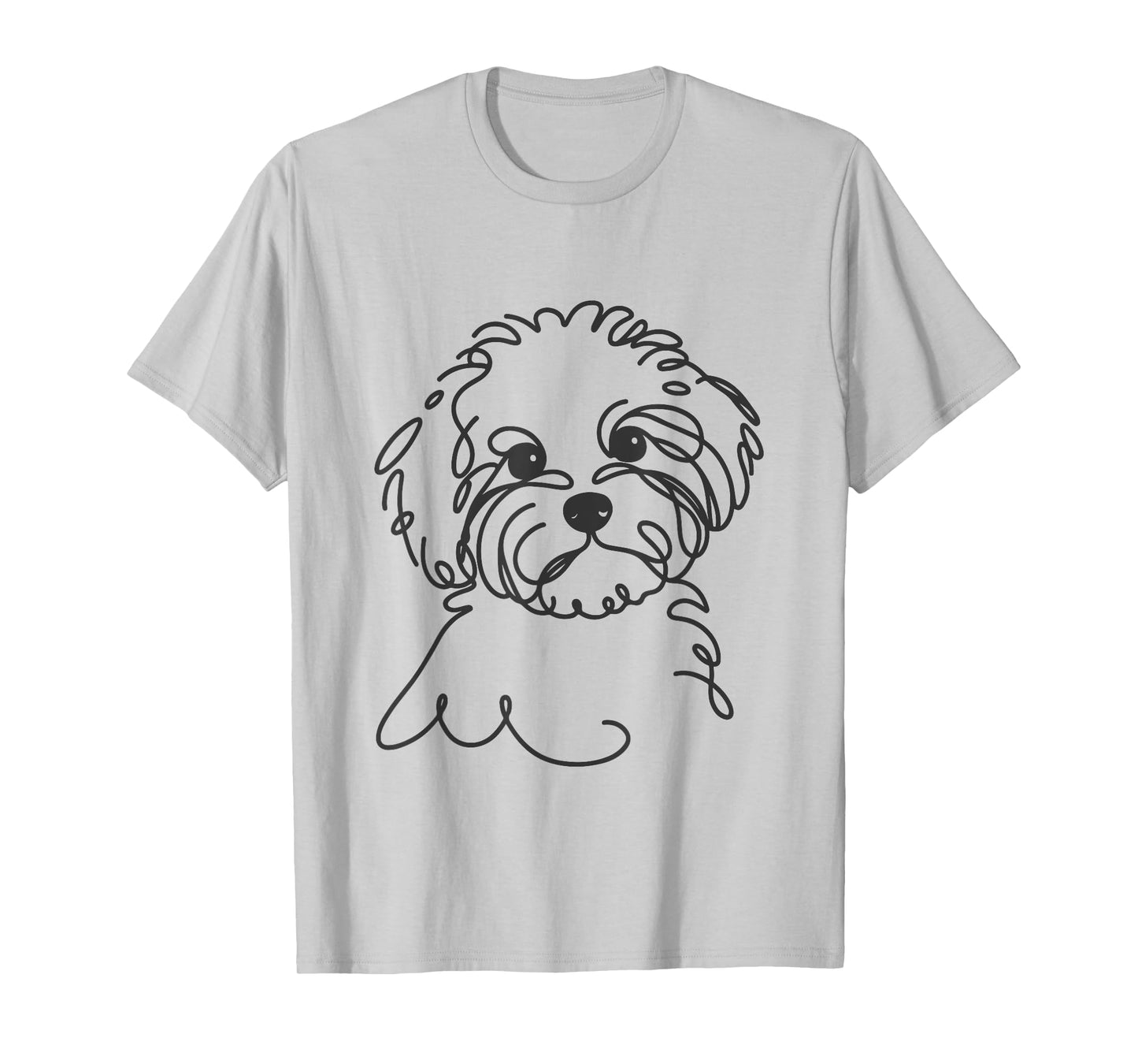 Line Art Dad Mom Dog - Maltipoo Men Women T-Shirt