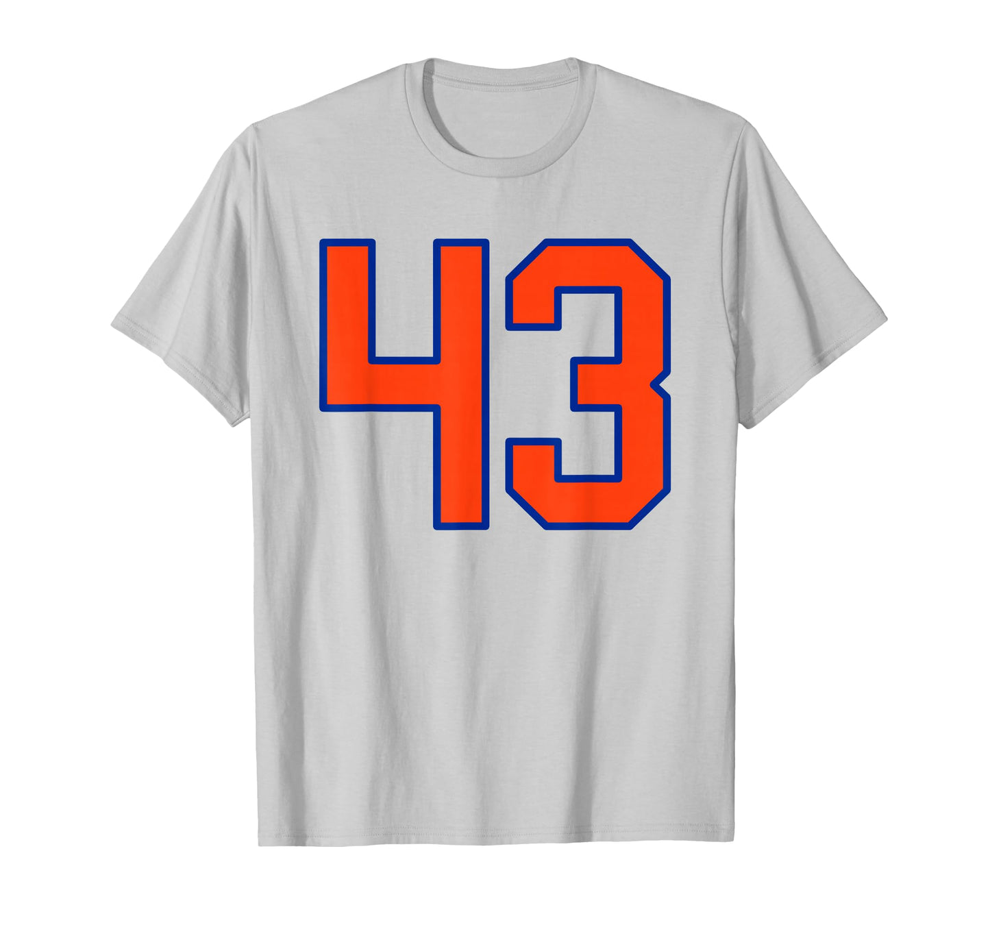 Orange and Blue Sports Number 43 Jersey Uniform Player T-Shirt
