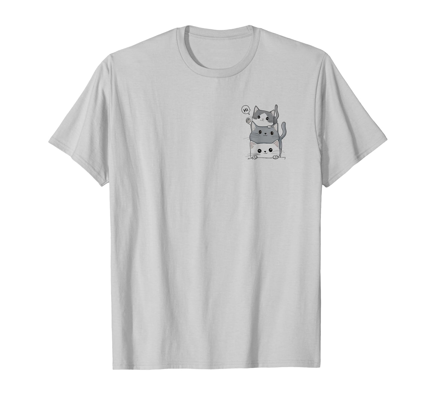 3 Funny Cats Cute Drawing Women Men Girl Boy Cat T-Shirt