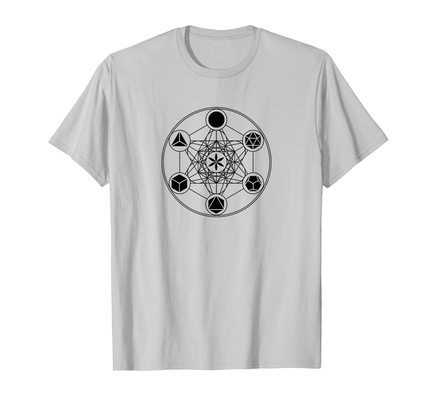 Sacred Geometry Yoga Metatrons Cube Platonic Solids T-shirt T-Shirt