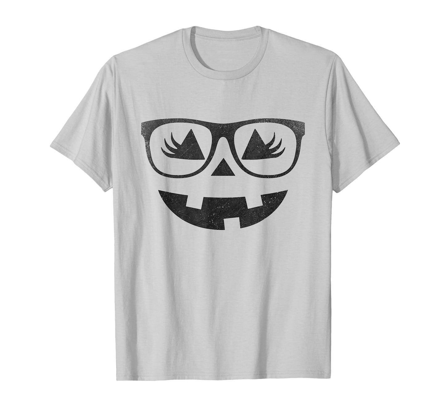 Jack O Lantern Pumpkin with Glasses Eyelashes Halloween T-Shirt