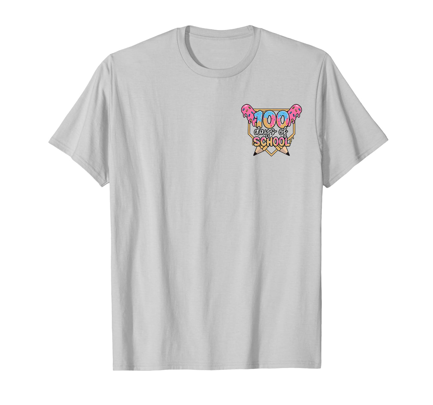100 Days of School Pencil Ice-Cream Drip 100th Day Boy Girl T-Shirt