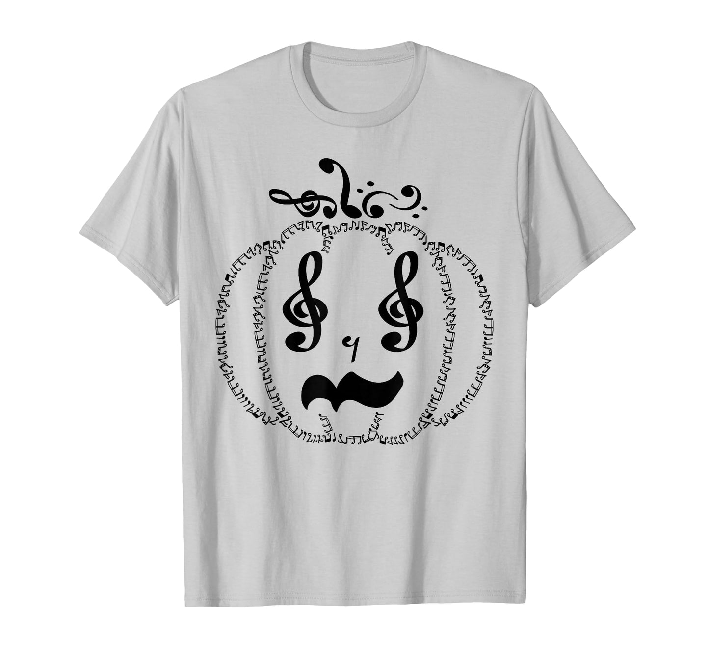 Pumpkin with Music Notes Music Teachers Halloween Men Women T-Shirt