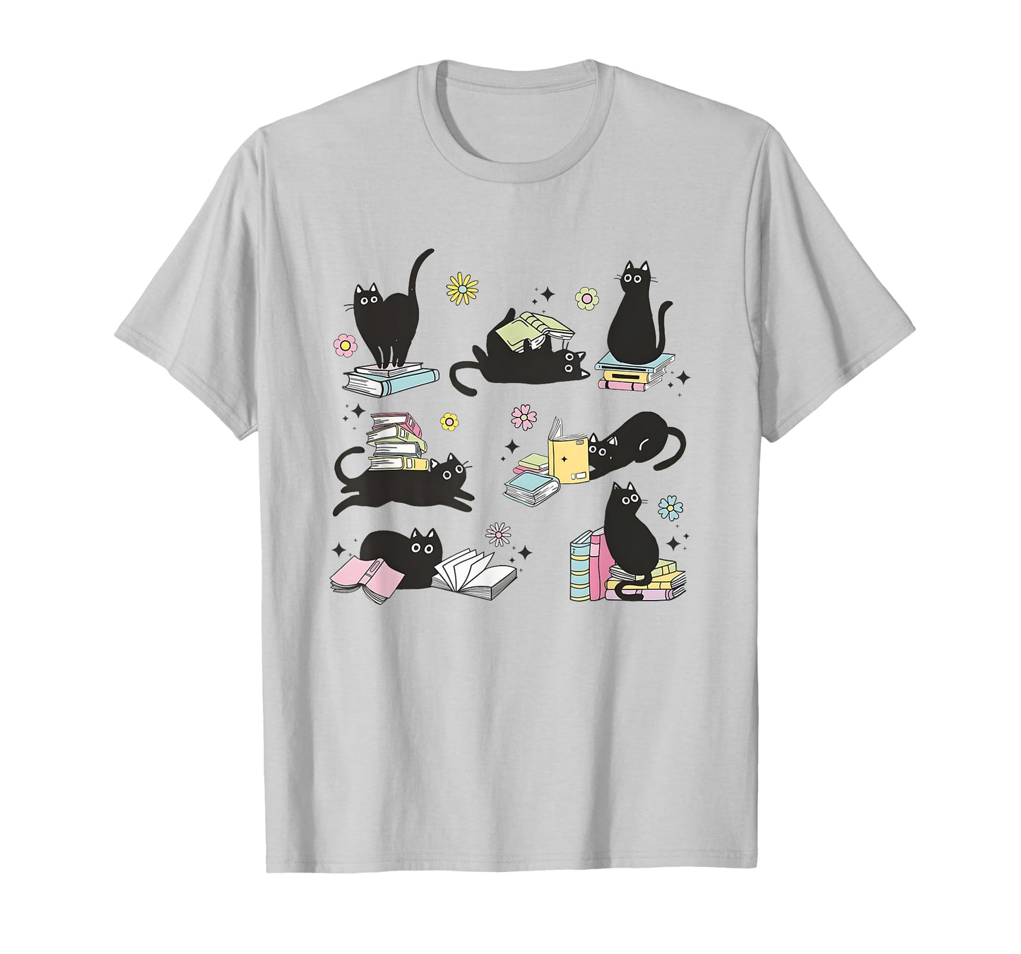 Cats Reading Books Shirt Cat Lover Kitten Reading Book Lover Men Women Girls Kids T-Shirt