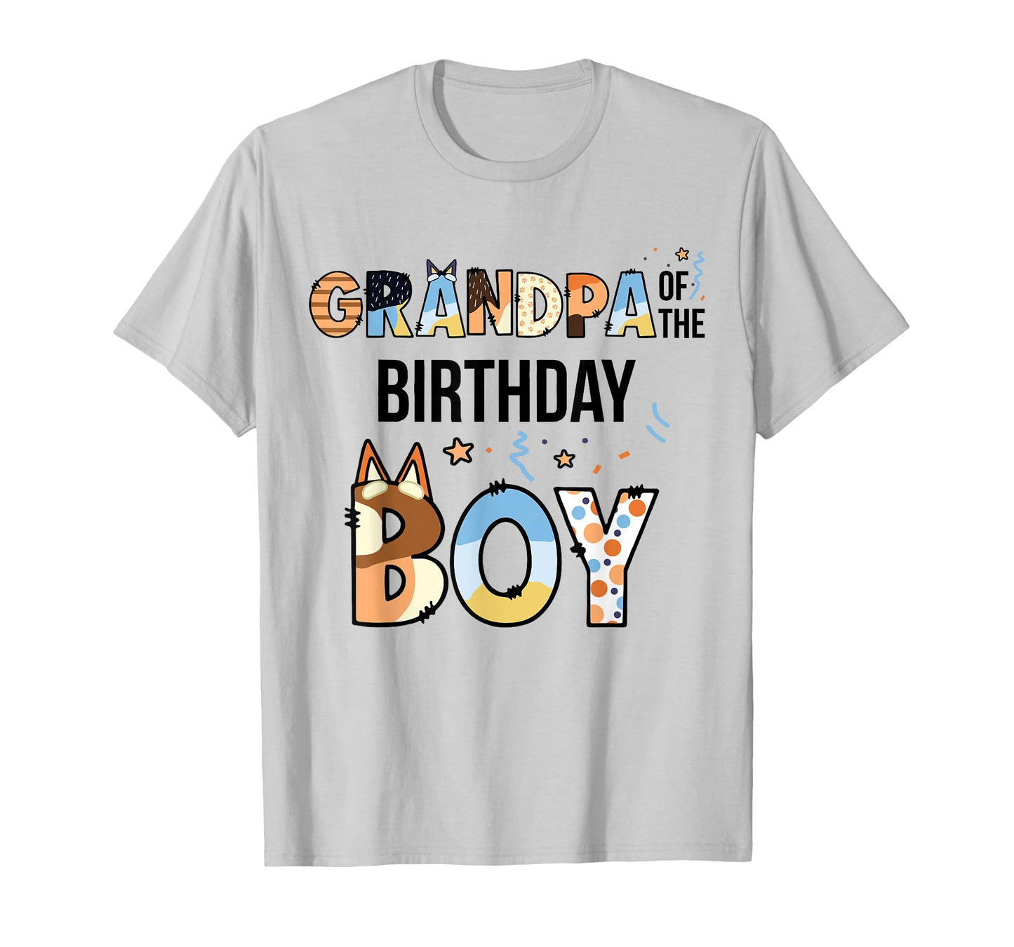 Grandpa Of The Birthday Boy Party Blue Dog Lover Matching T-Shirt