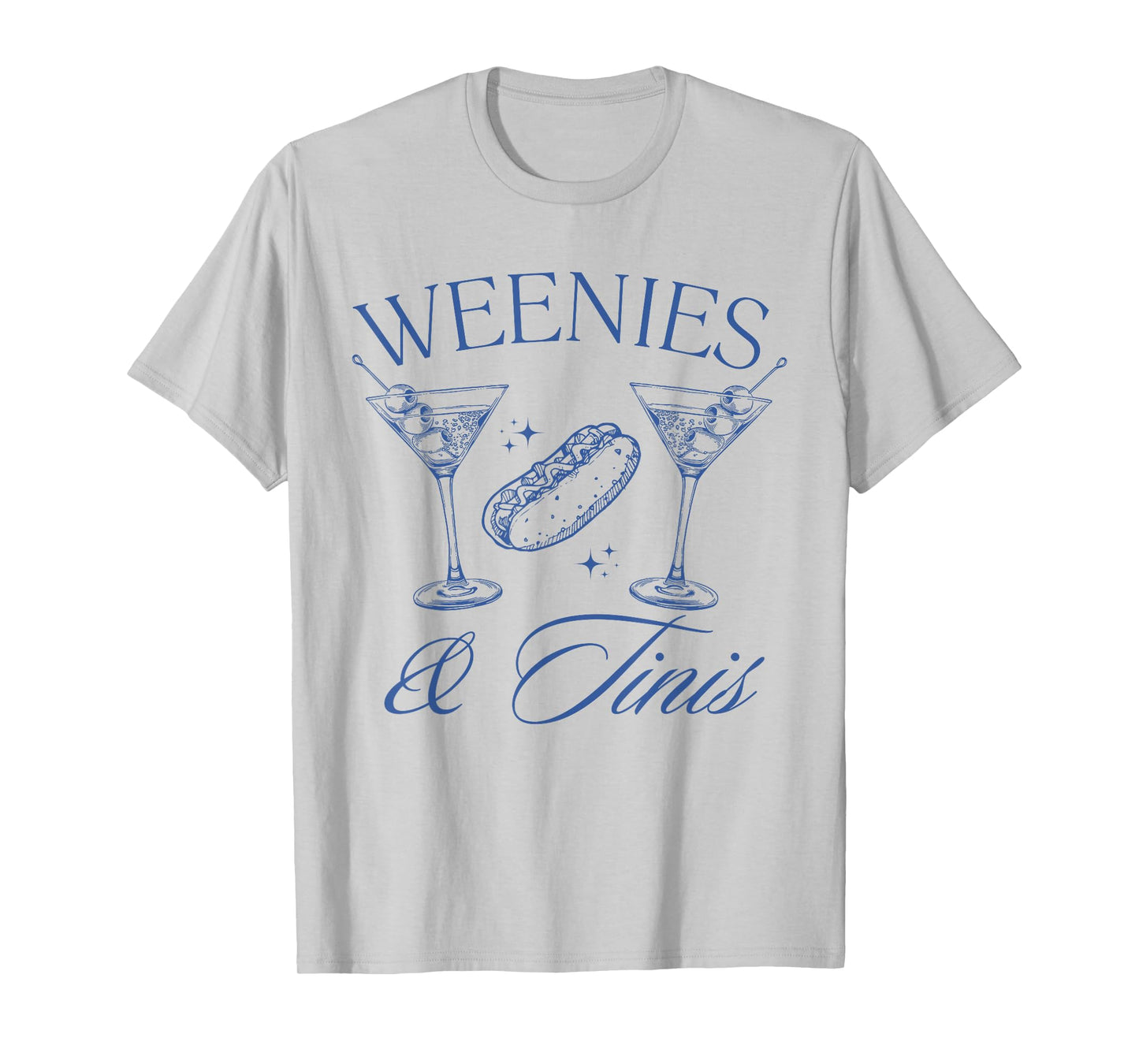 Weenies and Tinis Hot Dogs With Martini Cocktail Party T-Shirt